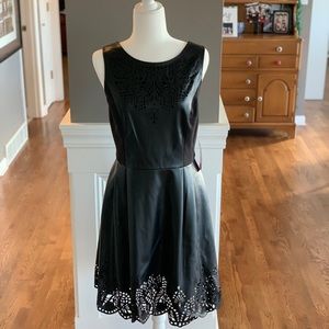 Betsey Johnson laser cut faux leather dress